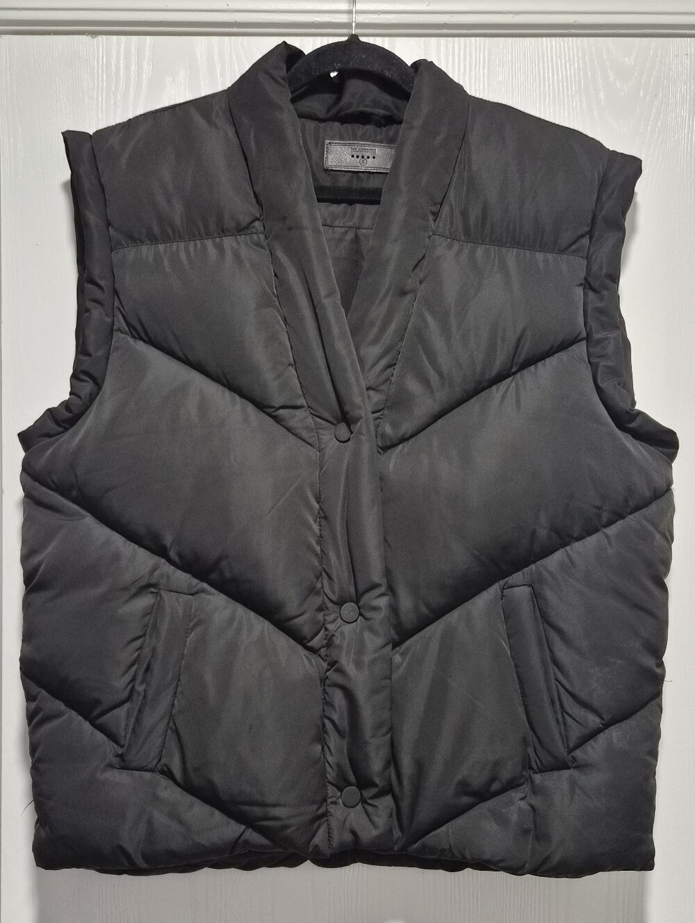 Blank NYC Black Oversized Puffer Vest Size Small